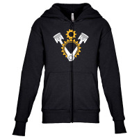 Engine Pistons And Gears Youth Zipper Hoodie | Artistshot