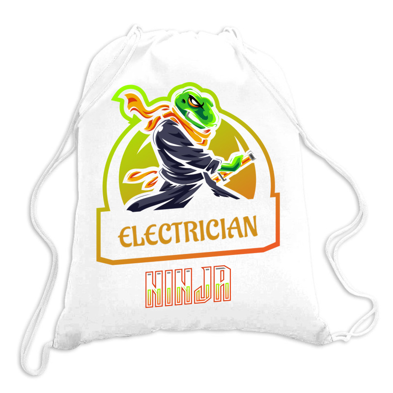 Electrician Ninja Love Drawstring Bags | Artistshot