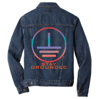 Stay Grounded I Electricity I Electrician Green Men Denim Jacket | Artistshot