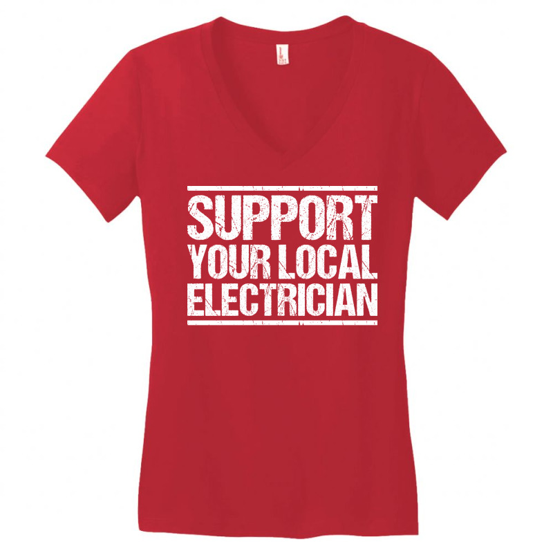 Electrician Lineman Wireman Electronics Technician Women's V-Neck T-Shirt by nehamafayedhy | Artistshot