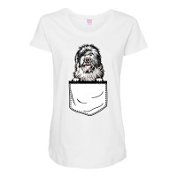 Old English Sheepdog Pocket Dog Humor Maternity Scoop Neck T-shirt | Artistshot