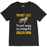 Saving Energy For English Horn Cor Anglais Green V-neck Tee | Artistshot