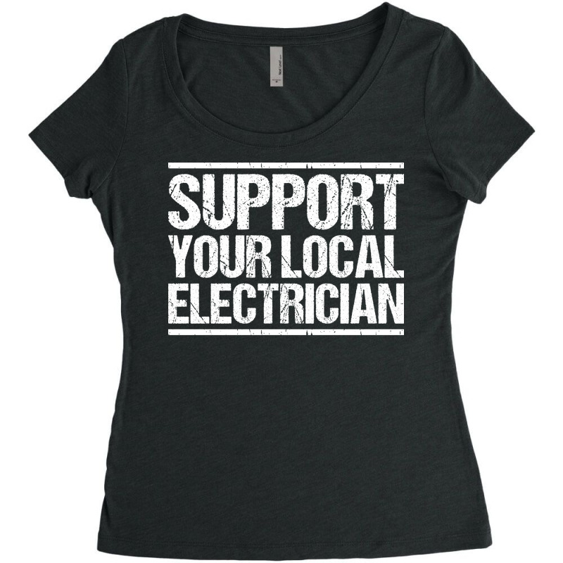 Electrician Lineman Wireman Electronics Technician Women's Triblend Scoop T-shirt by arieanlacotel | Artistshot