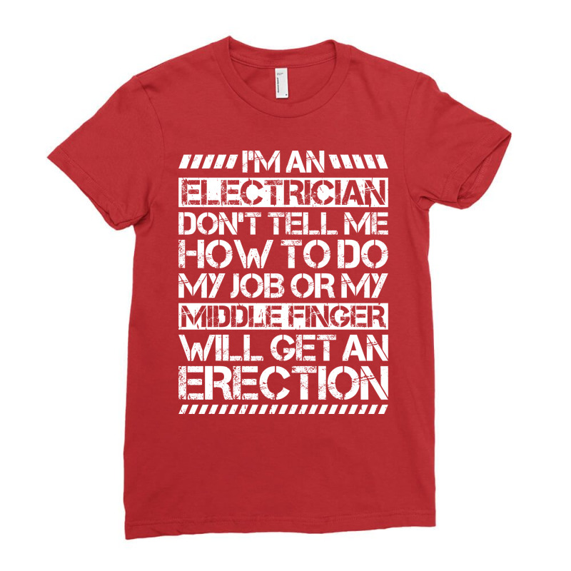 Electrician Lineman Wireman Electronics Technician Ladies Fitted T-Shirt by ameshjhela6 | Artistshot