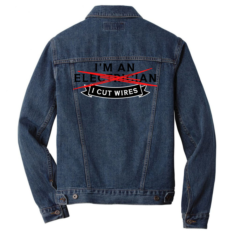 Im An Electrician Red Men Denim Jacket | Artistshot