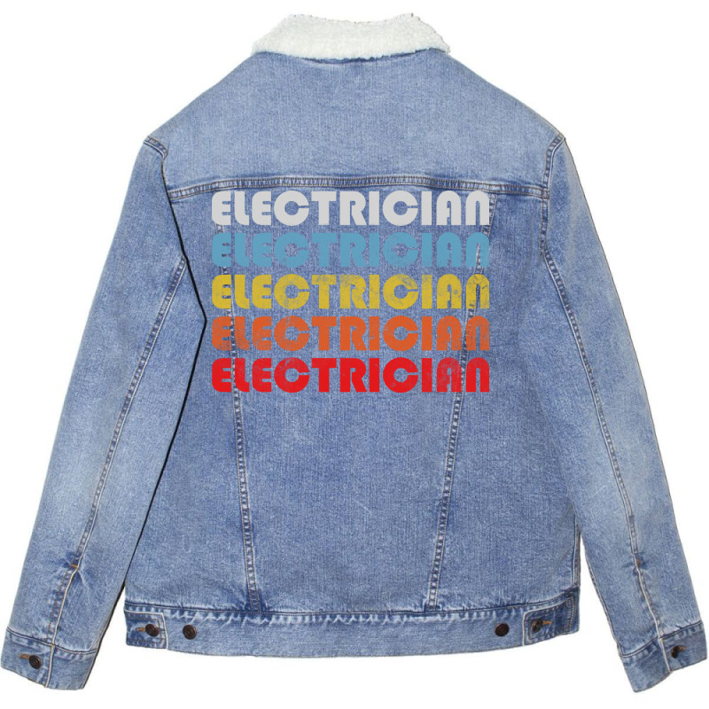 Electrician Gift Retro Design Perfect Present For Unisex Sherpa-lined Denim Jacket | Artistshot