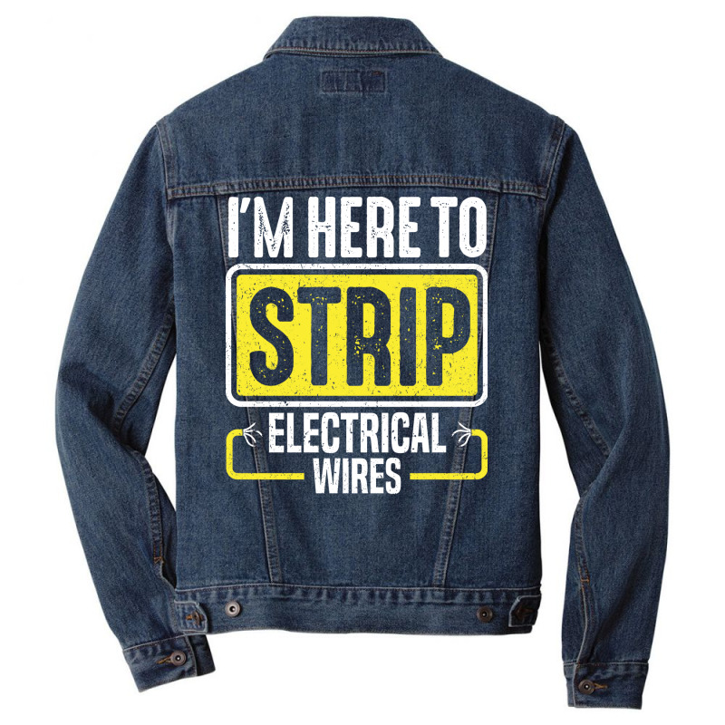 Electrician Lineman Wireman Electronics Technician Men Denim Jacket by jakimseferq | Artistshot