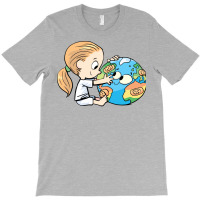 Little Girl Cares For The Injured Planet Earth Mus T-shirt | Artistshot