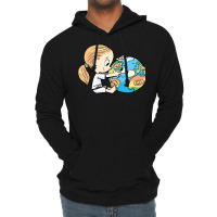 Little Girl Cares For The Injured Planet Earth Mus Lightweight Hoodie | Artistshot