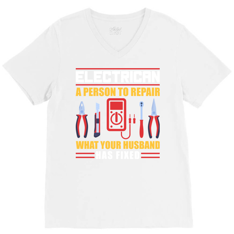 Electrician Red Humor V-neck Tee | Artistshot