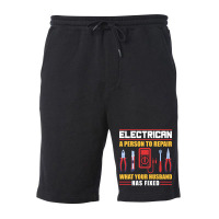 Electrician Red Humor Fleece Short | Artistshot