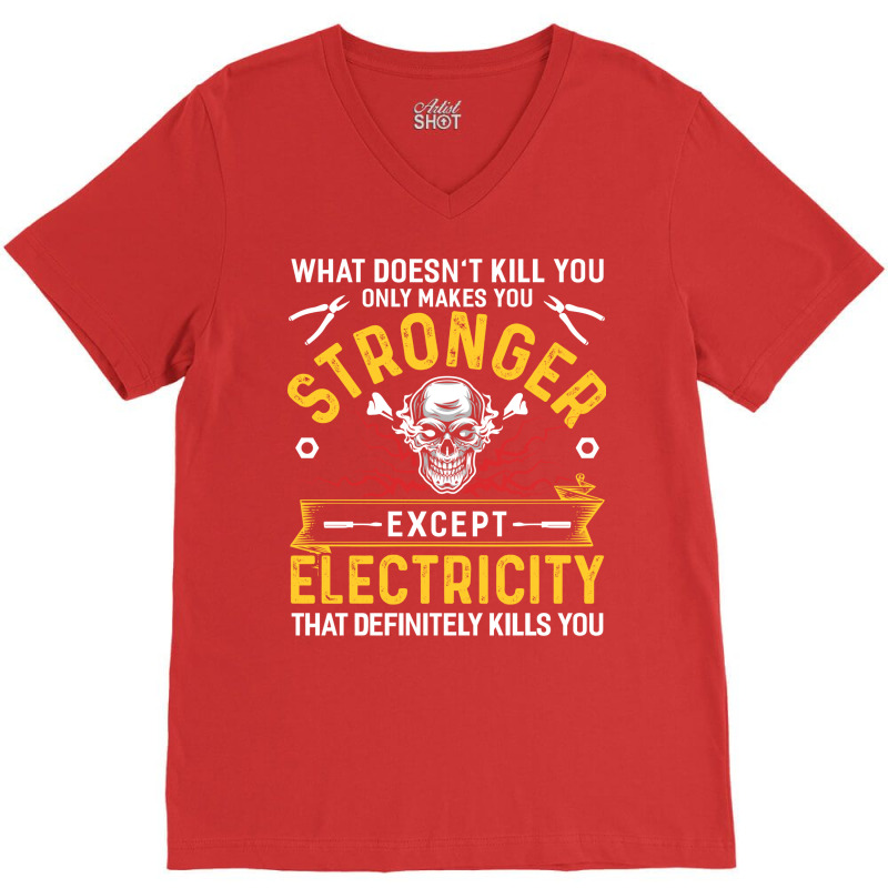 Electrician Electricity Electronics Electric Gift V-neck Tee | Artistshot