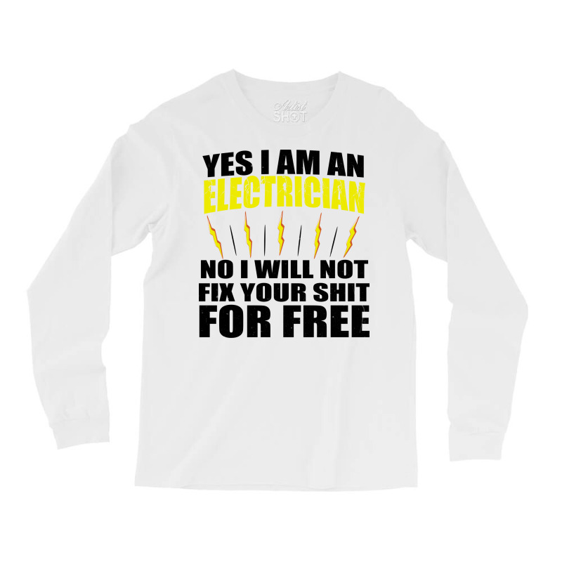 Yes I Am Electrician Nostalgia Long Sleeve Shirts | Artistshot