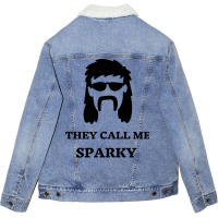 They Call Me Sparky Cute Unisex Sherpa-lined Denim Jacket | Artistshot