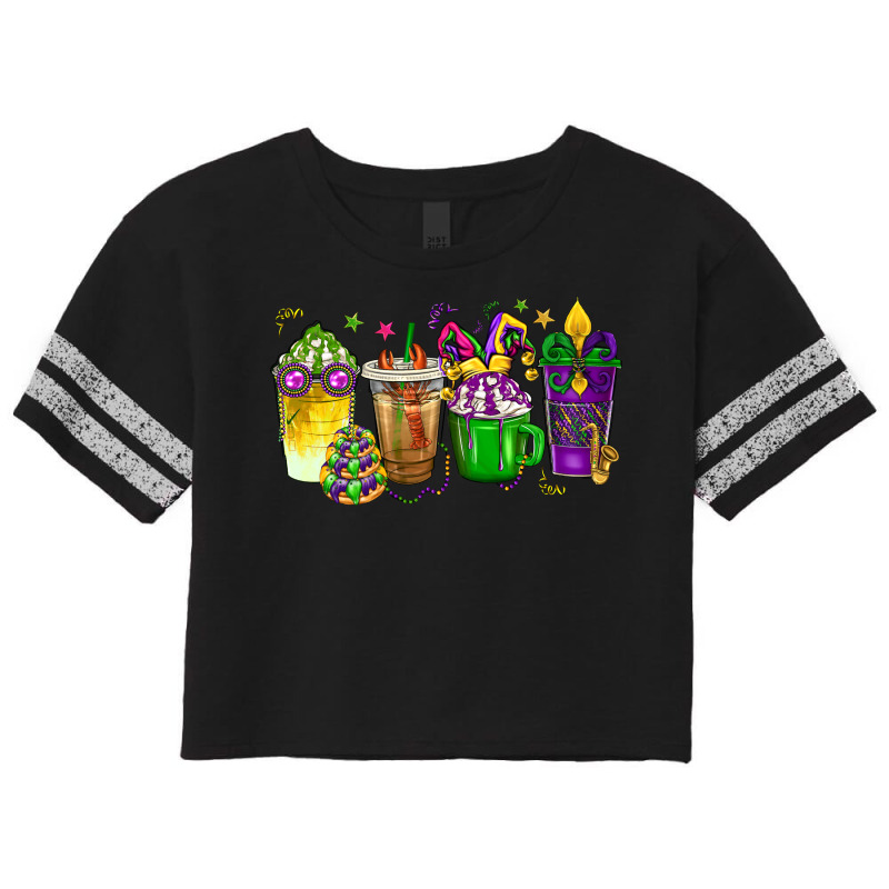 Mardi Gras Coffee Cups Scorecard Crop Tee by enoddigitalart@gmail.com | Artistshot