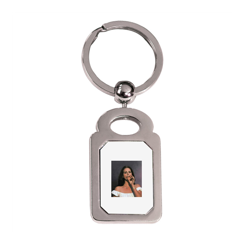 Smoking Girls Lana Vintage Silver Rectangle Keychain | Artistshot