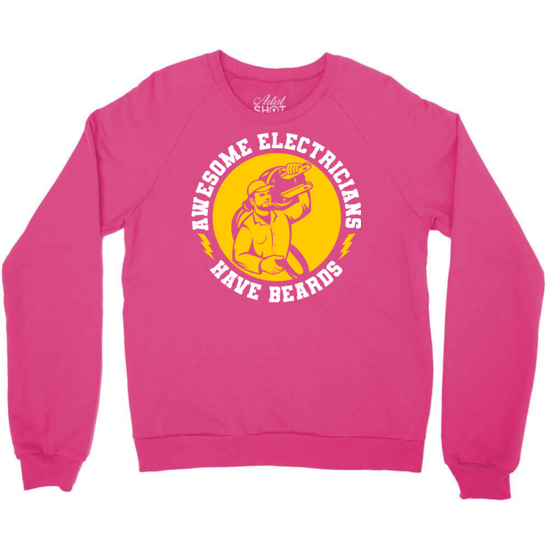 Awesome Electricians Have Beards Electrician Music Crewneck Sweatshirt | Artistshot