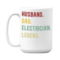 Electrician Funny Vintage Retro  Husband Dad Elect 15 Oz Coffee Mug | Artistshot