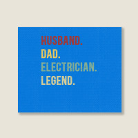 Electrician Funny Vintage Retro  Husband Dad Elect Landscape Canvas Print | Artistshot