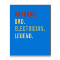 Electrician Funny Vintage Retro  Husband Dad Elect Metal Print Vertical | Artistshot