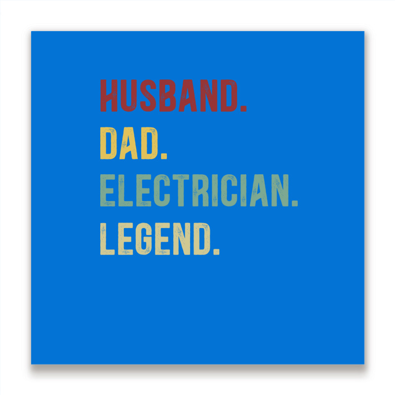 Electrician Funny Vintage Retro  Husband Dad Elect Metal Print Square | Artistshot