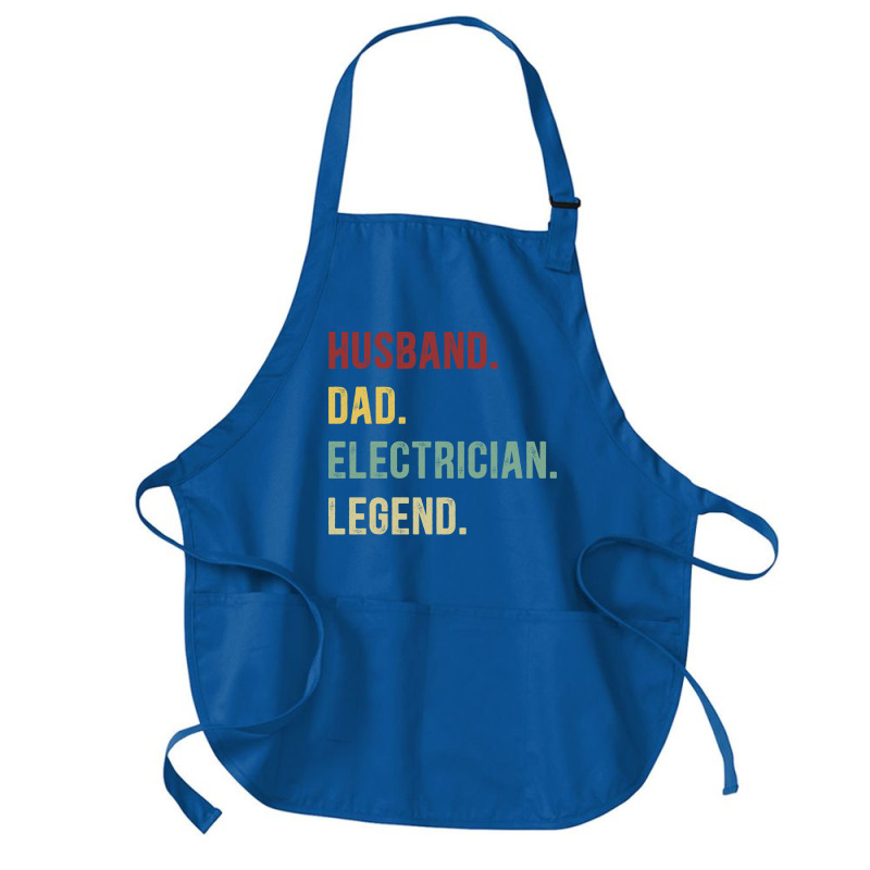 Electrician Funny Vintage Retro  Husband Dad Elect Medium-length Apron | Artistshot