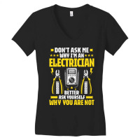 Electrician Lineman Wireman Electronics Technician Women's V-neck T-shirt | Artistshot