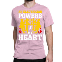 An Electrician Powers My Heart Stars Classic T-shirt | Artistshot