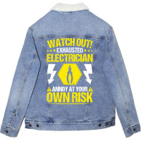 Electrician Lineman Wireman Electronics Technician Unisex Sherpa-lined Denim Jacket | Artistshot