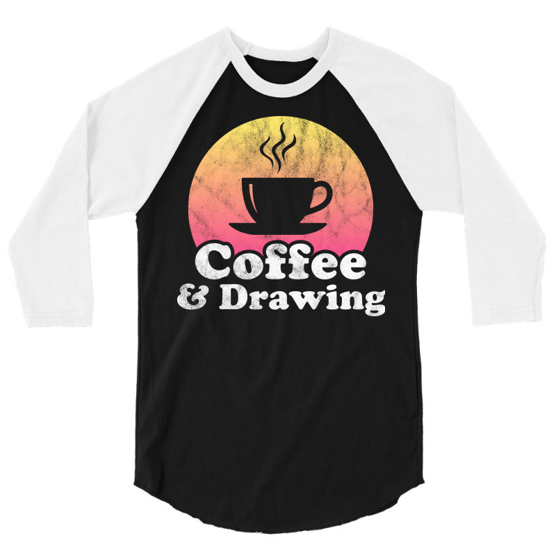 Coffee And Drawing Yellow 3/4 Sleeve Shirt | Artistshot