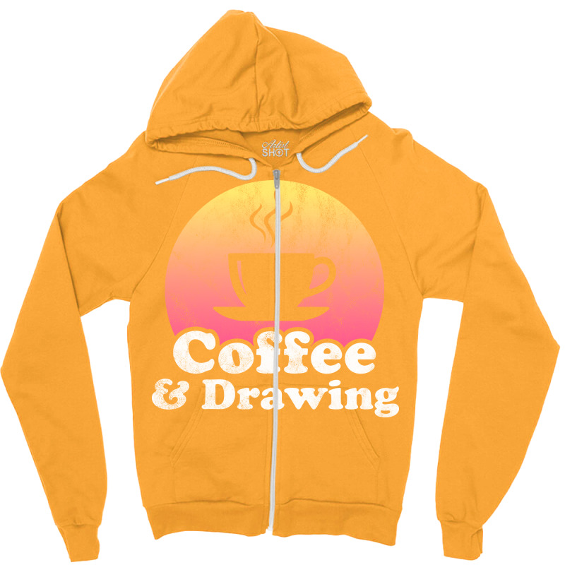 Coffee And Drawing Yellow Zipper Hoodie | Artistshot