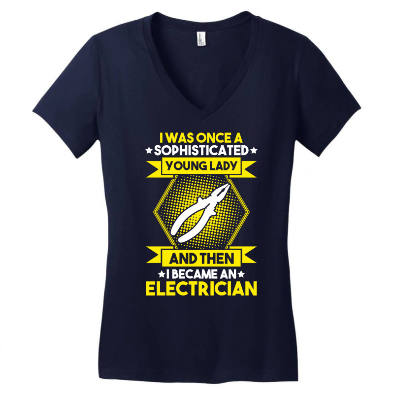 Electrician Lineman Wireman Electronics Technician Women's V-Neck T-Shirt by grovasejubh | Artistshot