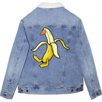 Funny Animal Lover Duck In Banana Duck Stars Unisex Sherpa-lined Denim Jacket | Artistshot