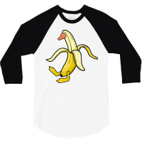 Funny Animal Lover Duck In Banana Duck Stars 3/4 Sleeve Shirt | Artistshot