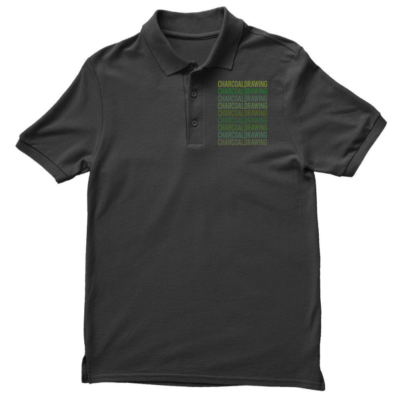 Green Text Charcoal Drawing Summer Men's Polo Shirt | Artistshot