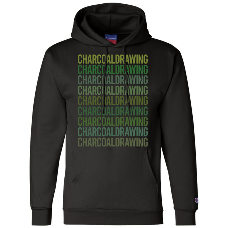 Green Text Charcoal Drawing Summer Champion Hoodie | Artistshot