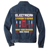 Electrician Travel Humor Men Denim Jacket | Artistshot