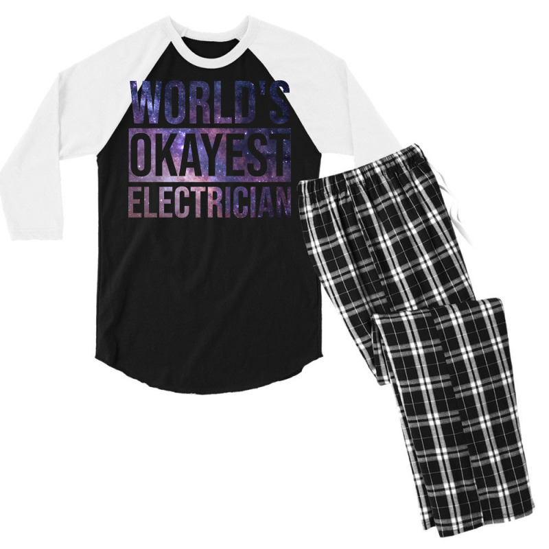 Electrician Girl Blue Men's 3/4 Sleeve Pajama Set | Artistshot