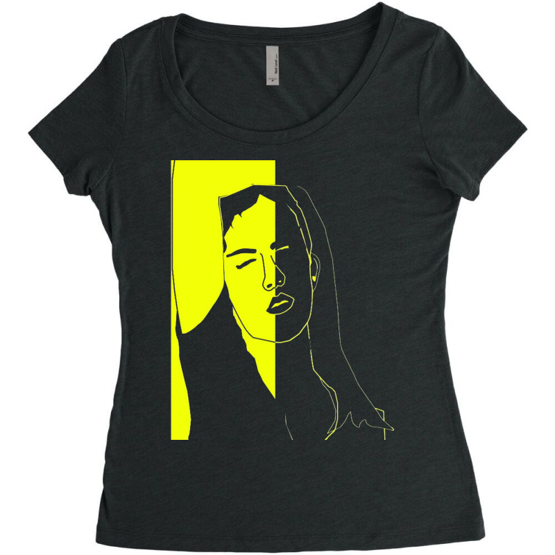 Black And Yellow Face Hippie Women's Triblend Scoop T-shirt by barajemucozom | Artistshot