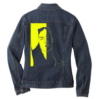 Black And Yellow Face Hippie Ladies Denim Jacket | Artistshot