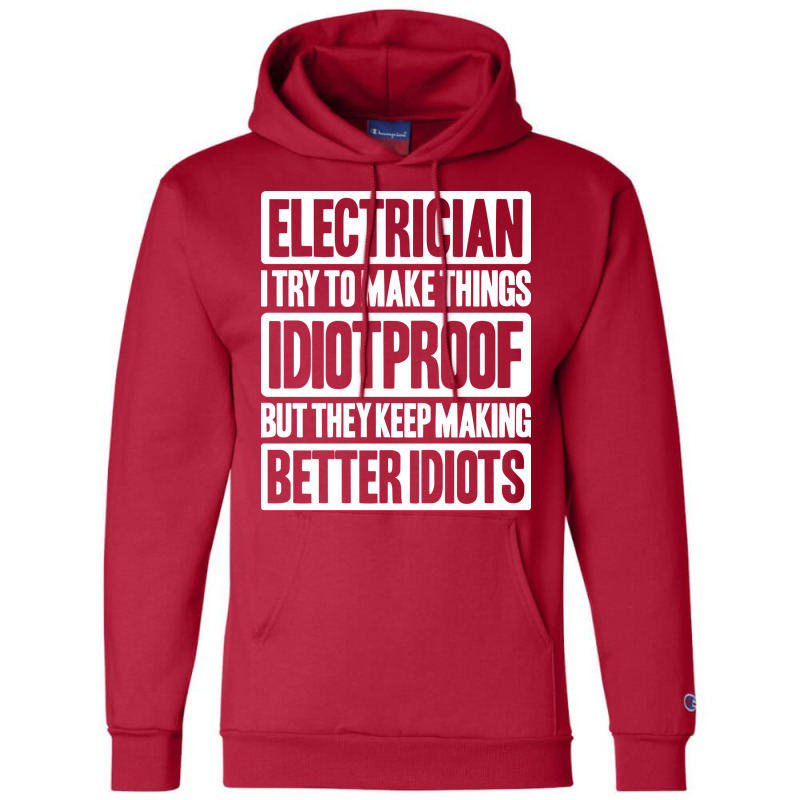 Electrician Lineman Wireman Electronics Technician Champion Hoodie by mennahprojal8 | Artistshot