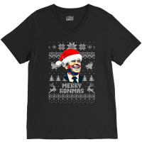 Ronald Reagan Merry Ronmas V-neck Tee | Artistshot