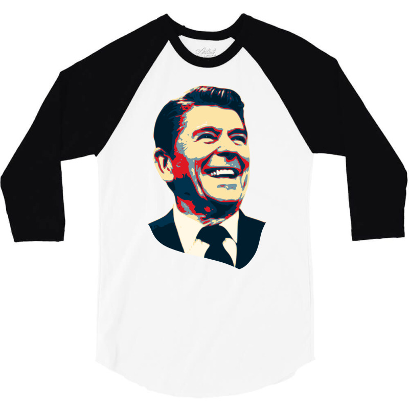 Ronald Reagan Pop Art 3/4 Sleeve Shirt | Artistshot