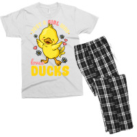 Just A Girl Who Loves Ducks Cute Duck Lover Yellow Men's T-shirt Pajama Set | Artistshot