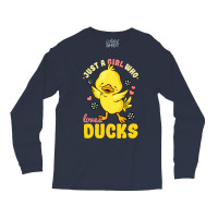 Just A Girl Who Loves Ducks Cute Duck Lover Yellow Long Sleeve Shirts | Artistshot