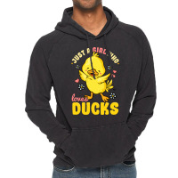 Just A Girl Who Loves Ducks Cute Duck Lover Yellow Vintage Hoodie | Artistshot