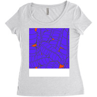 Blue Banana Leaves Semless Fashion Fabric Pattern Women's Triblend Scoop T-shirt | Artistshot