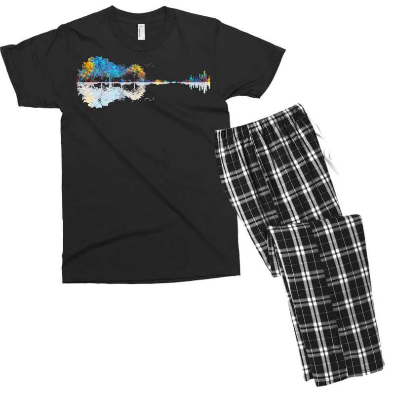 Nature Guitar   Colorful Watercolor Men's T-shirt Pajama Set | Artistshot