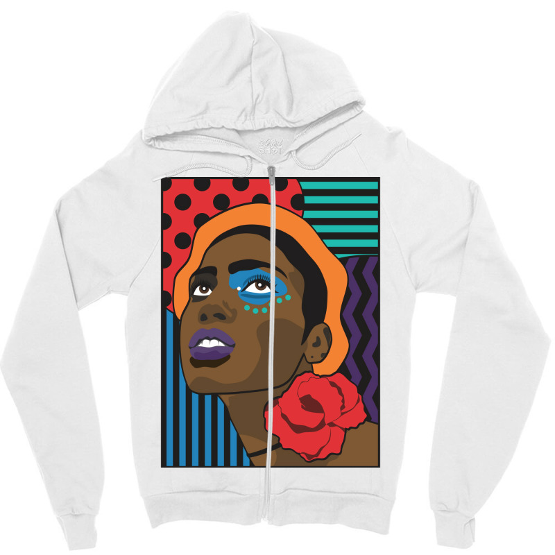 Fashion Flower Blue Zipper Hoodie by cupzchewl | Artistshot