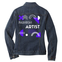 Fashion Artist Retro Blue Ladies Denim Jacket | Artistshot